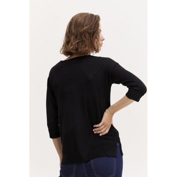 S Pullover 3/4 drukker - Zwart